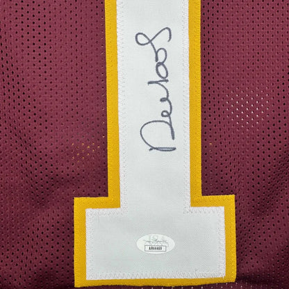 Autographed Deebo Samuel custom maroon and gold mesh professional sports jersey with Devito signature patch