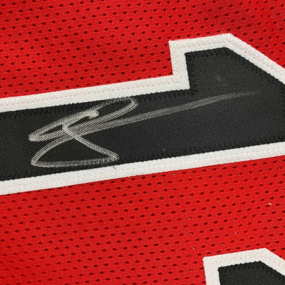 Red and black mesh custom jersey with white autograph from DeRozan 11 for professional sports fans