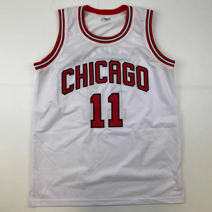 Autographed DeMar DeRozan Chicago Bulls 11 white mesh custom jersey