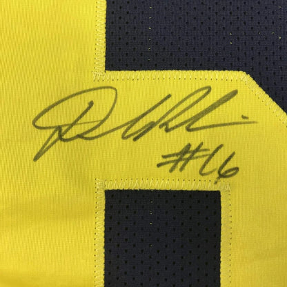 Autographed Denard Robinson Michigan blue custom jersey number 16