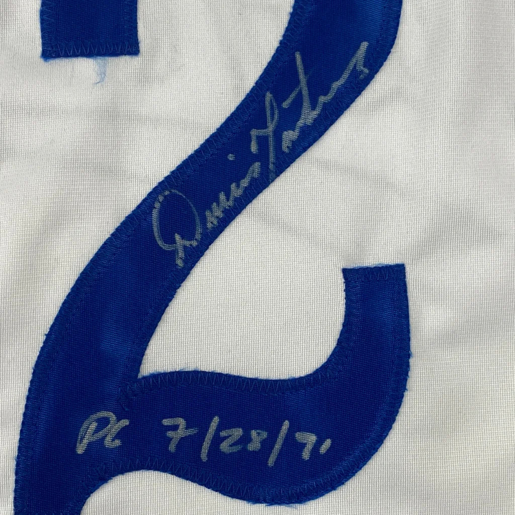 Autographed Dennis Martinez custom Montreal Expos jersey with blue number 6