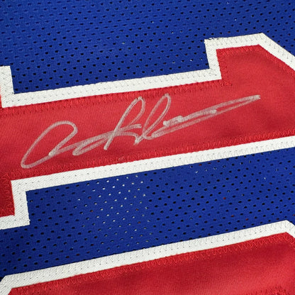 Autographed Dennis Rodman Detroit blue custom jersey with red mesh, Beckett COA