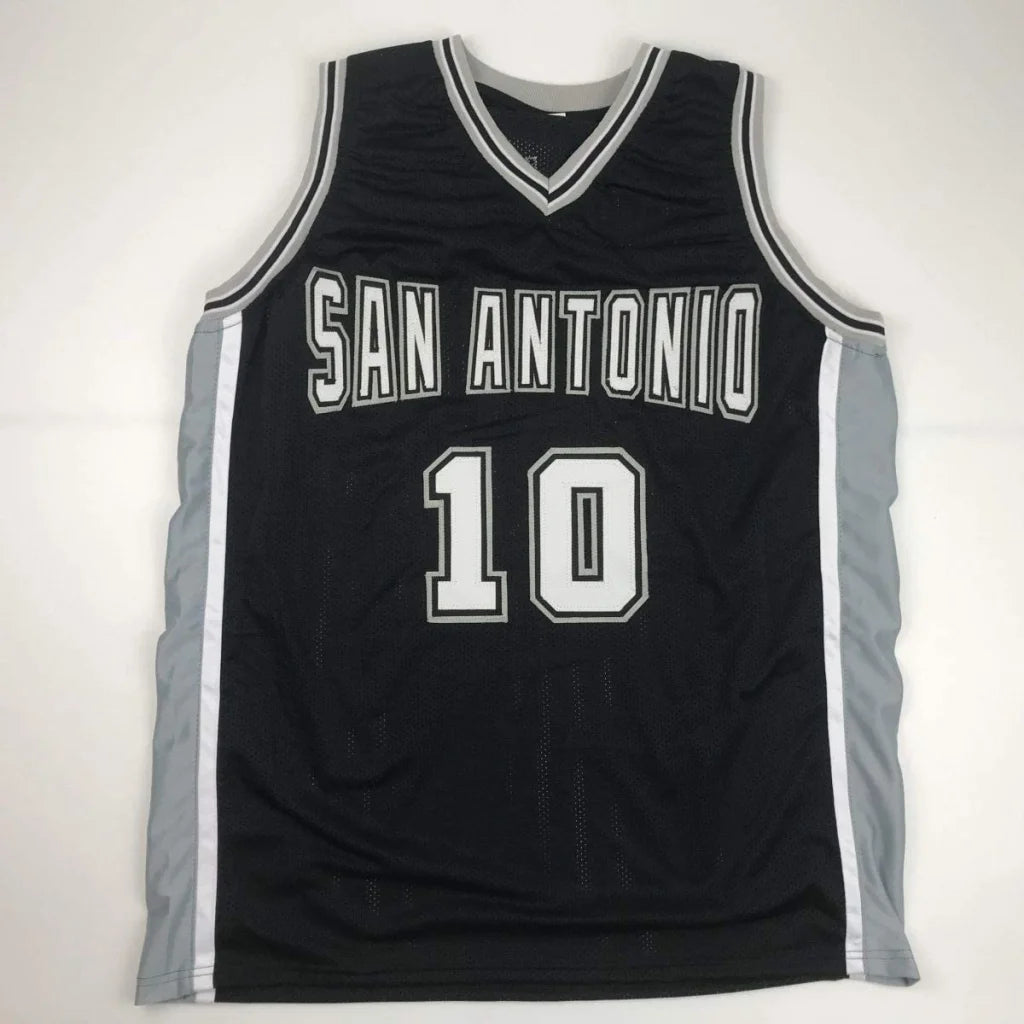 Autographed Dennis Rodman black San Antonio Spurs custom jersey number 10