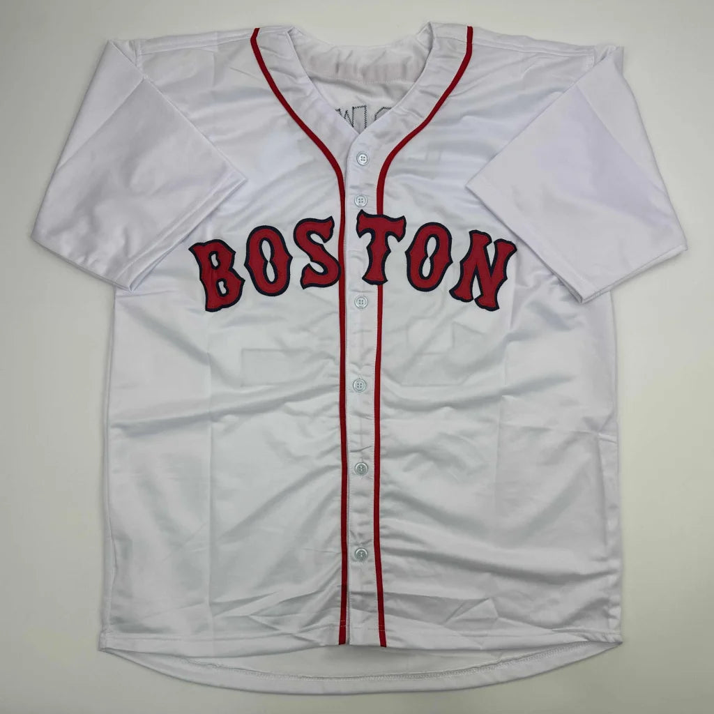 Autographed Derek Lowe Boston White Baseball Jersey Beckett BAS COA | Authenticated Signed Sports Jersey | vintageantiquesgifts.com