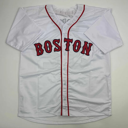 Autographed Derek Lowe Boston White Baseball Jersey Beckett BAS COA | Authenticated Signed Sports Jersey | vintageantiquesgifts.com