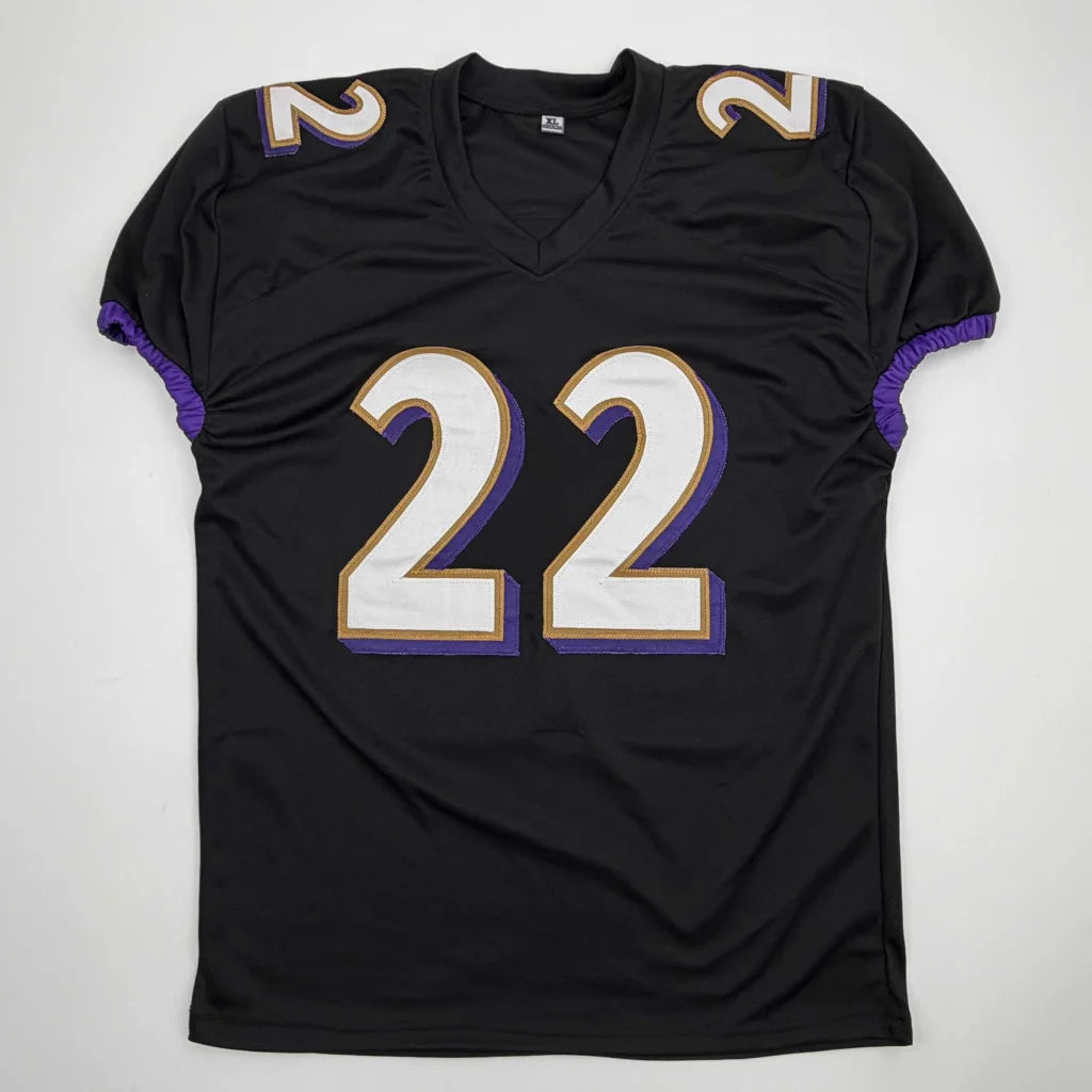 Autographed Derrick Henry Baltimore Black Football Jersey JSA COA | Authenticated Signed Sports Jersey | vintageantiquesgifts.com