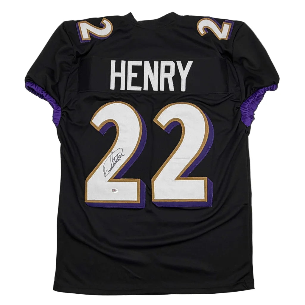 Autographed Derrick Henry Baltimore Black Football Jersey JSA COA | Hall of Fame Sports Memorabilia | vintageantiquesgifts.com
