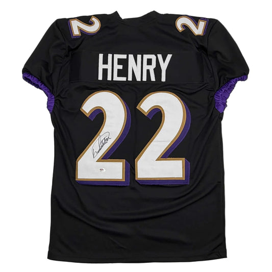 Autographed Derrick Henry Baltimore Black Football Jersey JSA COA | Hall of Fame Sports Memorabilia | vintageantiquesgifts.com