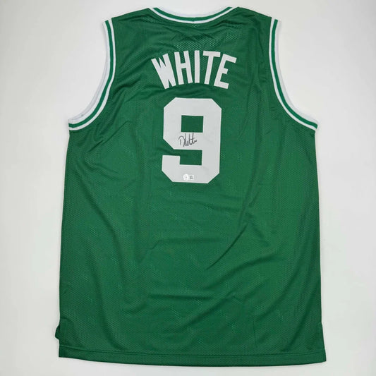 Autographed Derrick White Boston Green Basketball Jersey JSA COA | Hall of Fame Sports Memorabilia | vintageantiquesgifts.com