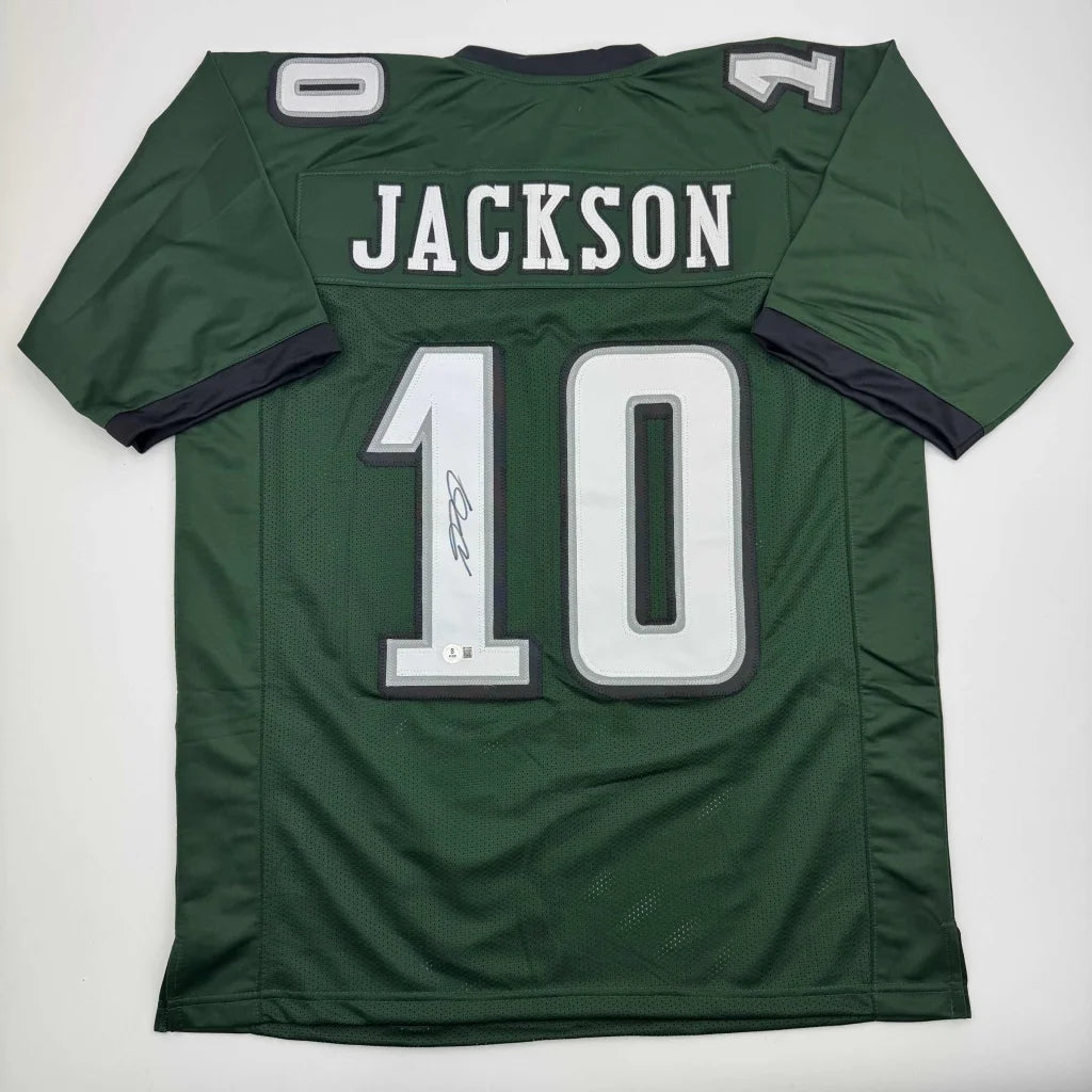 Autographed DeSean Jackson green Philadelphia Eagles custom jersey, number 10