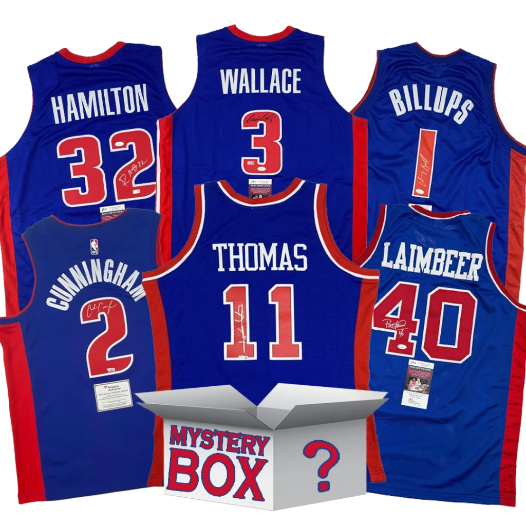 Autographed Detroit Basketball Jersey Mystery Box with PSA JSA or Beckett COA | Hall of Fame Sports Memorabilia | vintageantiquesgifts.com