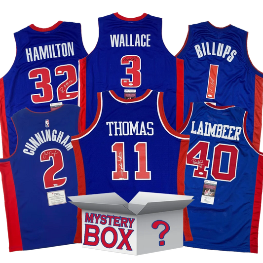Autographed Detroit Basketball Jersey Mystery Box with PSA JSA or Beckett COA | Hall of Fame Sports Memorabilia | vintageantiquesgifts.com