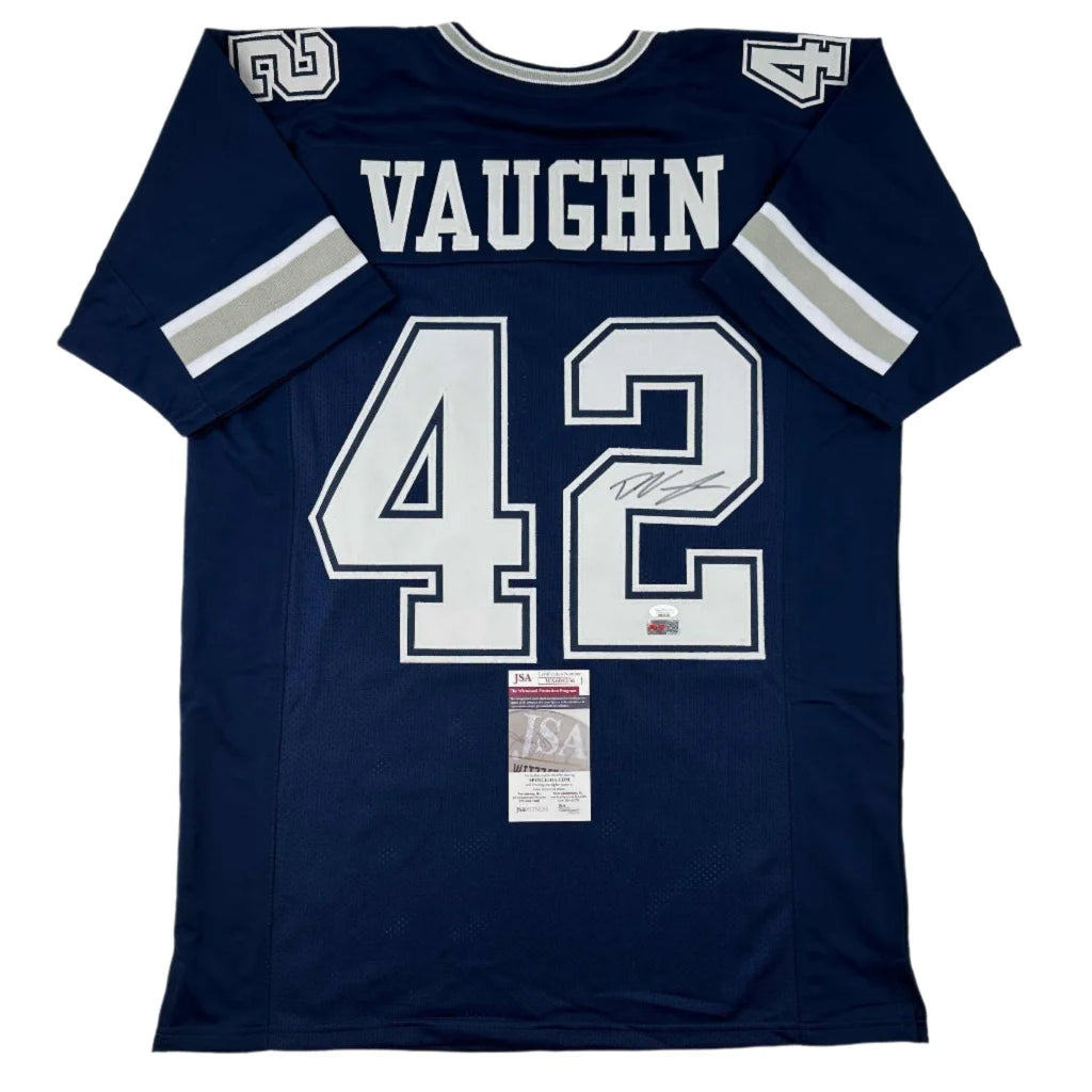 Deuce Vaughn Dallas blue autographed jersey with JSA COA and white numbers