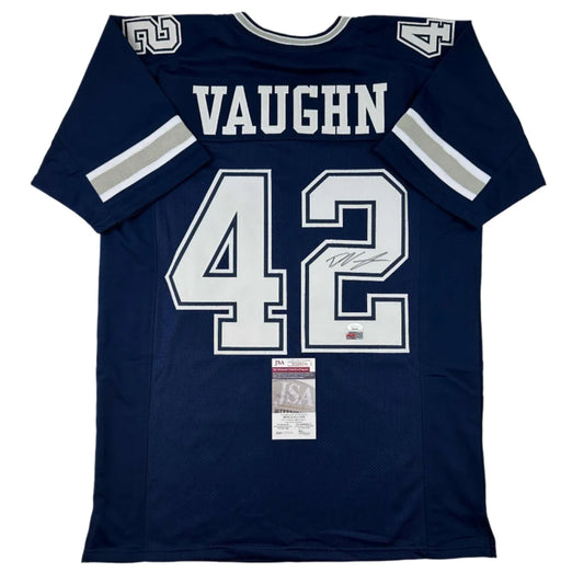Deuce Vaughn Dallas blue autographed jersey with JSA COA and white numbers