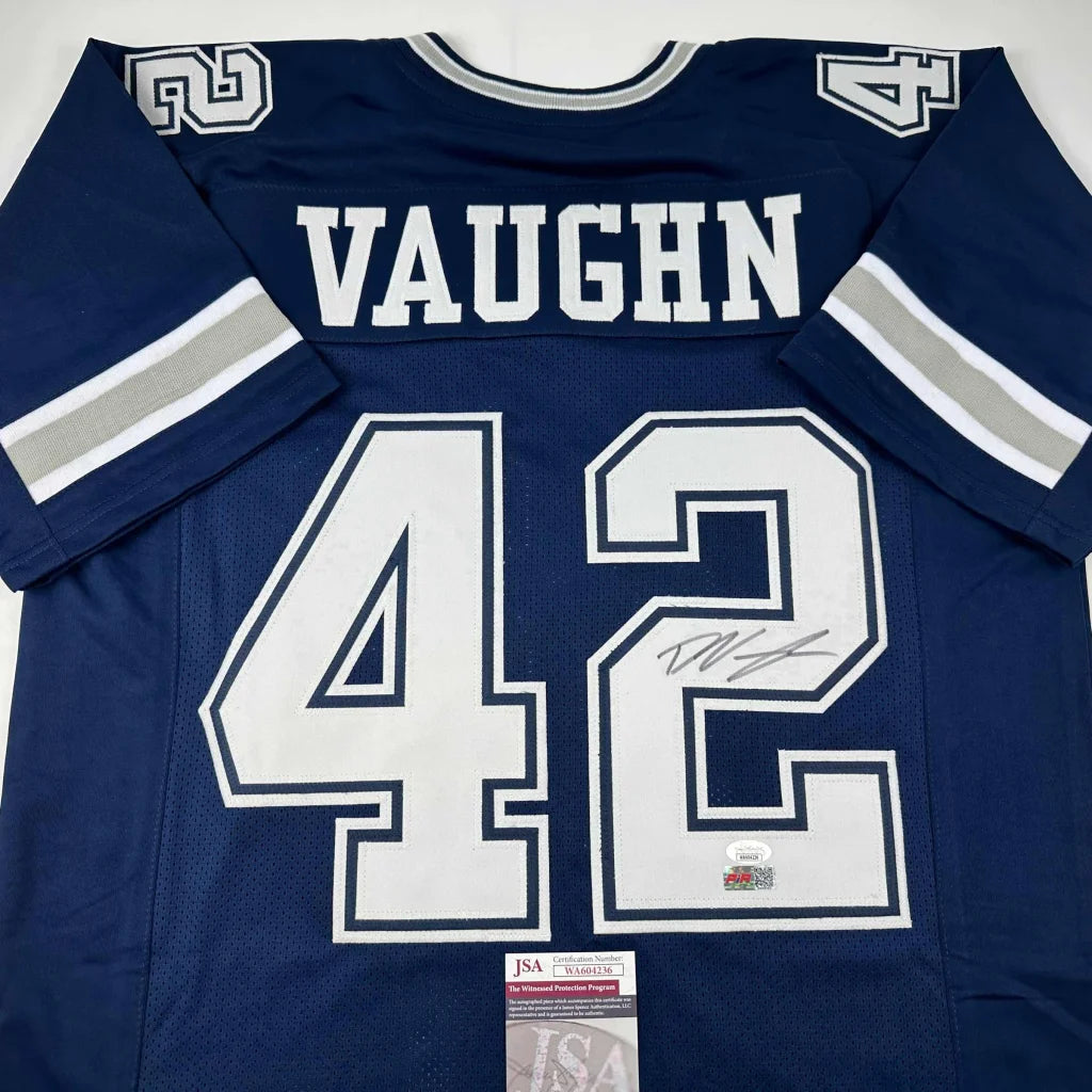 Deuce Vaughn Dallas blue autographed jersey with JSA COA and white numbers