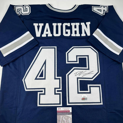 Deuce Vaughn Dallas blue autographed jersey with JSA COA and white numbers