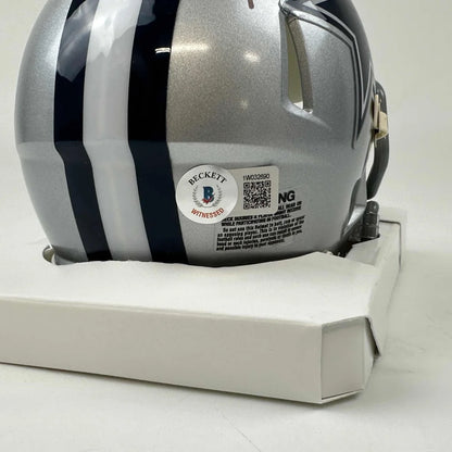 Autographed Deuce Vaughn Dallas Cowboys Mini Football Helmet Beckett BAS COA | Certified Authentic Signed Memorabilia | vintageantiquesgifts.com