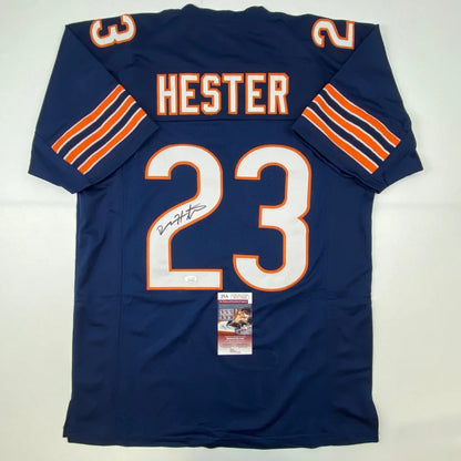 Autographed Devin Hester Chicago Blue Football Jersey JSA COA | Hall of Fame Sports Memorabilia | vintageantiquesgifts.com