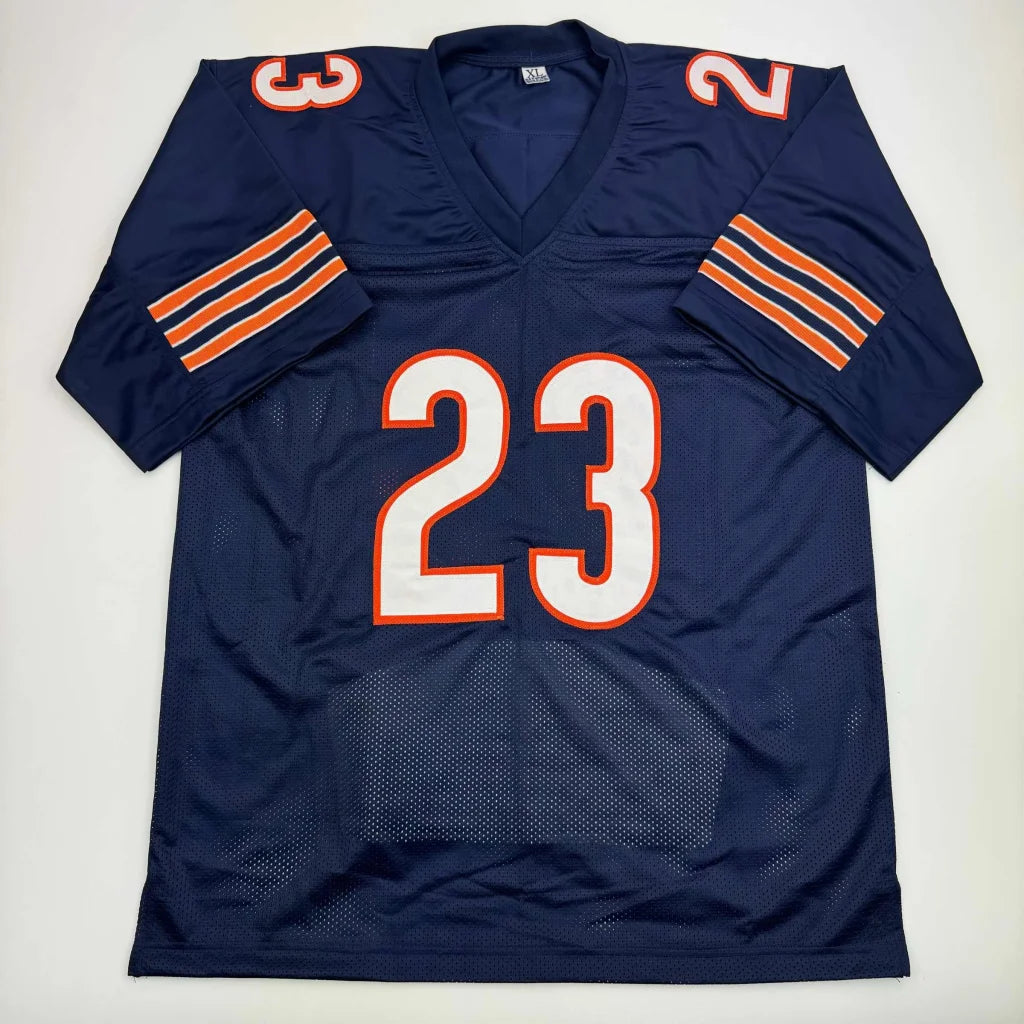 Autographed Devin Hester Chicago Blue Stat Football Jersey JSA COA | Authenticated Signed Sports Jersey | vintageantiquesgifts.com