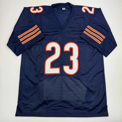 Autographed Devin Hester Chicago Blue Stat Football Jersey JSA COA | Authenticated Signed Sports Jersey | vintageantiquesgifts.com