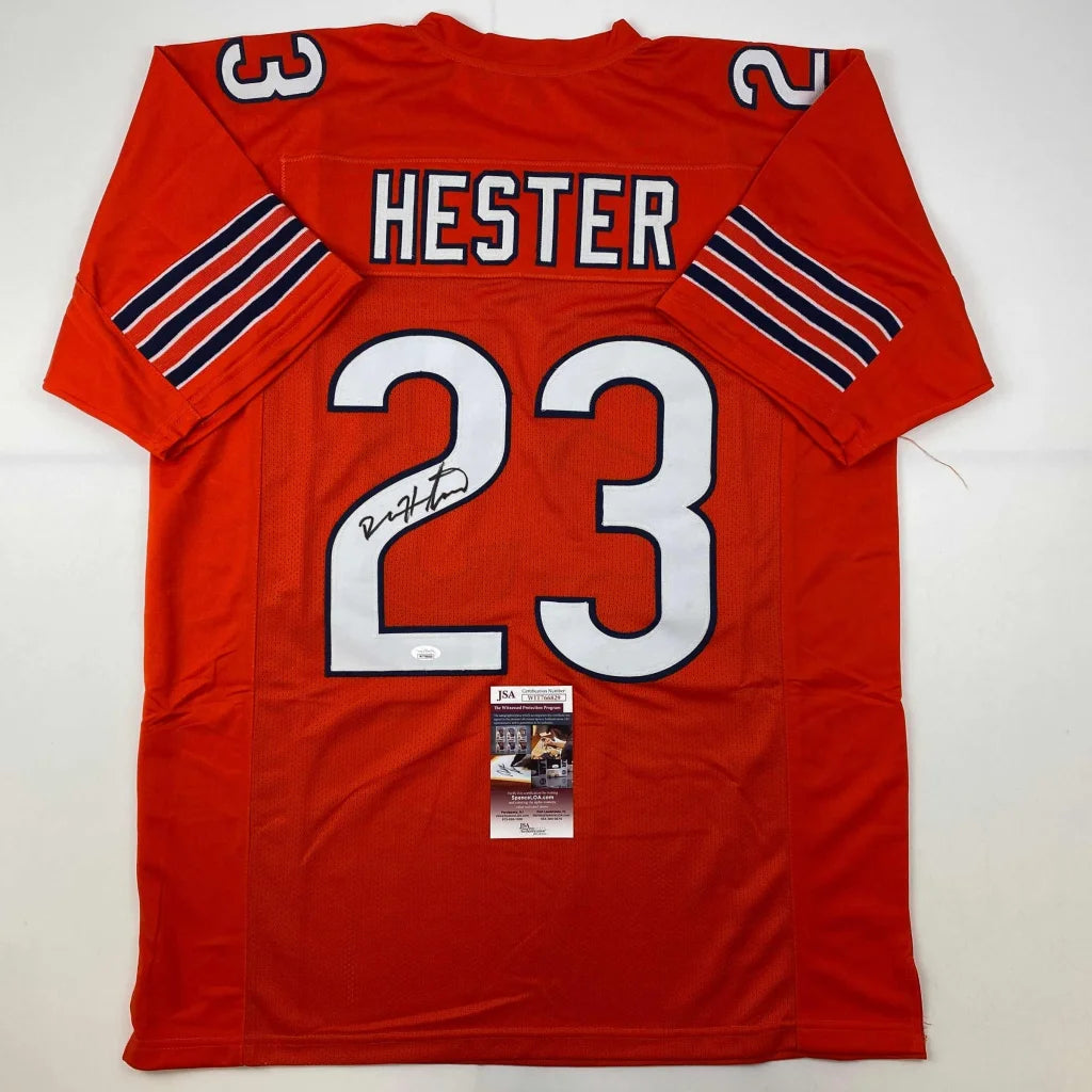 Autographed Devin Hester Chicago Orange Football Jersey JSA COA | Hall of Fame Sports Memorabilia | vintageantiquesgifts.com