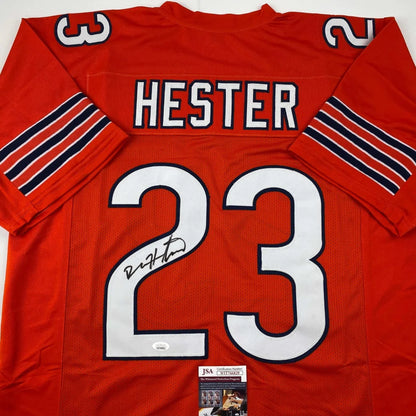Autographed Devin Hester Chicago Orange Football Jersey JSA COA | Certified Authentic Signed Memorabilia | vintageantiquesgifts.com