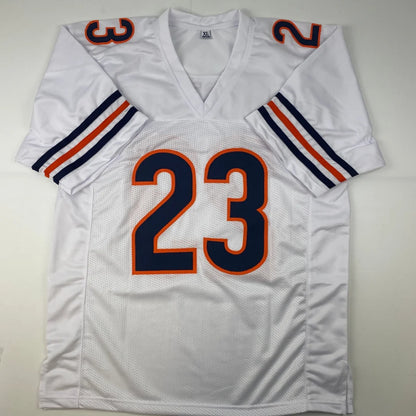 Signed HESTER 23 custom football jersey from Professional Sports League with navy and orange stripes