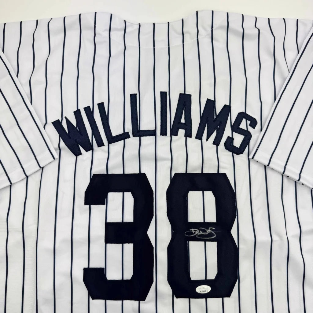 Autographed Devin Williams New York Pinstripe Baseball Jersey JSA COA | Certified Authentic Signed Memorabilia | vintageantiquesgifts.com