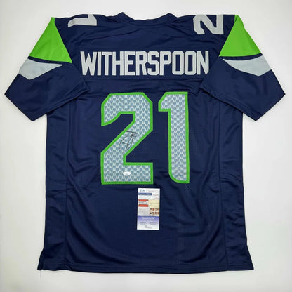 Autographed Seattle Seahawks custom jersey with Witherspoon 21, a pro sports league collectible