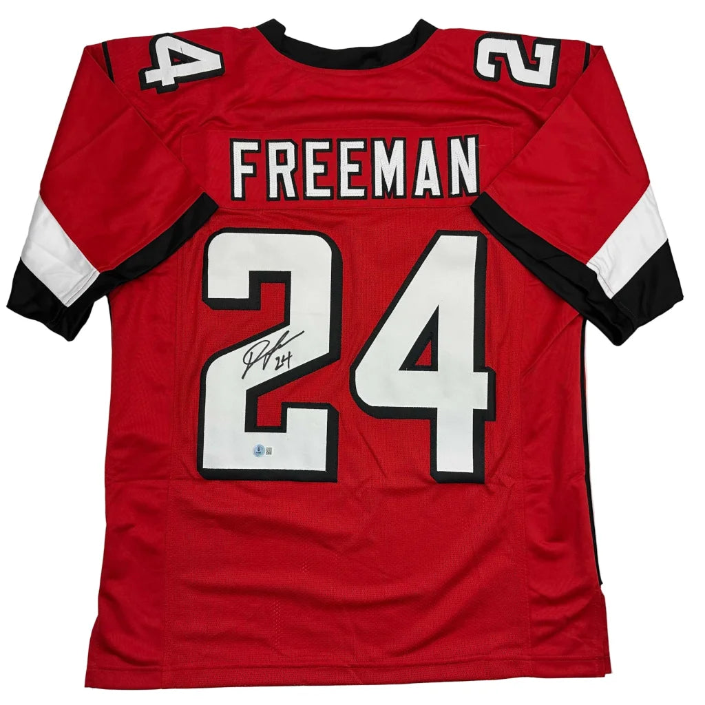 Autographed Devonta Freeman red Atlanta Falcons custom jersey, number 24