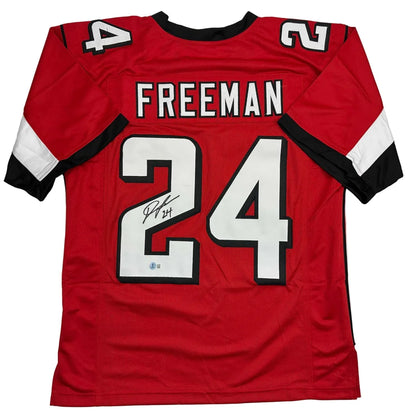 Autographed Devonta Freeman red Atlanta Falcons custom jersey, number 24