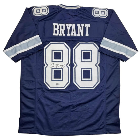 Autographed Dez Bryant Dallas Blue Football Jersey Beckett BAS COA | Hall of Fame Sports Memorabilia | vintageantiquesgifts.com