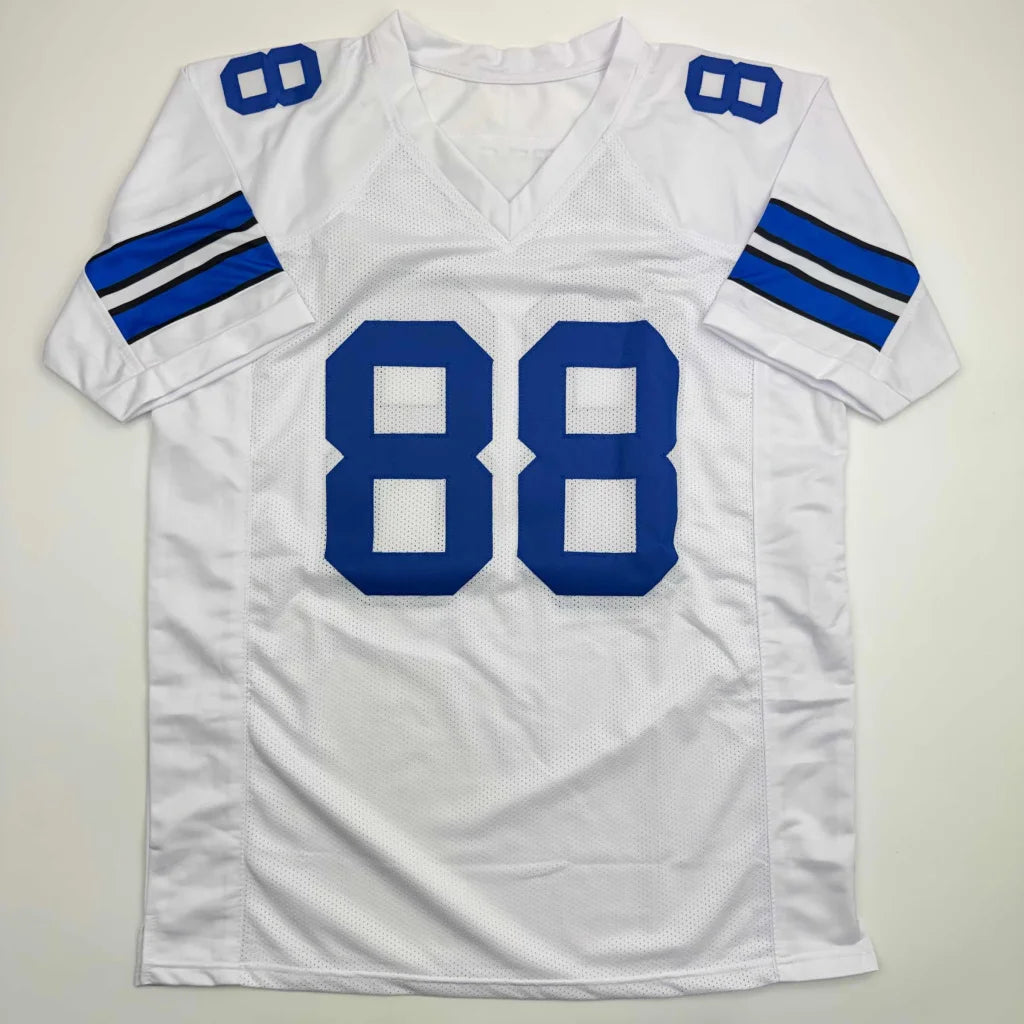Autographed Dez Bryant Dallas White Football Jersey Beckett BAS COA | Authenticated Signed Sports Jersey | vintageantiquesgifts.com