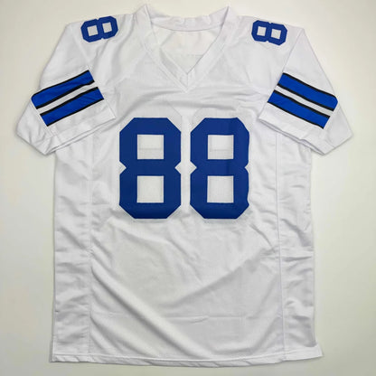 Autographed Dez Bryant Dallas White Football Jersey Beckett BAS COA | Authenticated Signed Sports Jersey | vintageantiquesgifts.com