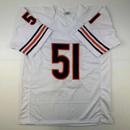 Autographed Dick Butkus Chicago White Football Jersey JSA COA | Authenticated Signed Sports Jersey | vintageantiquesgifts.com