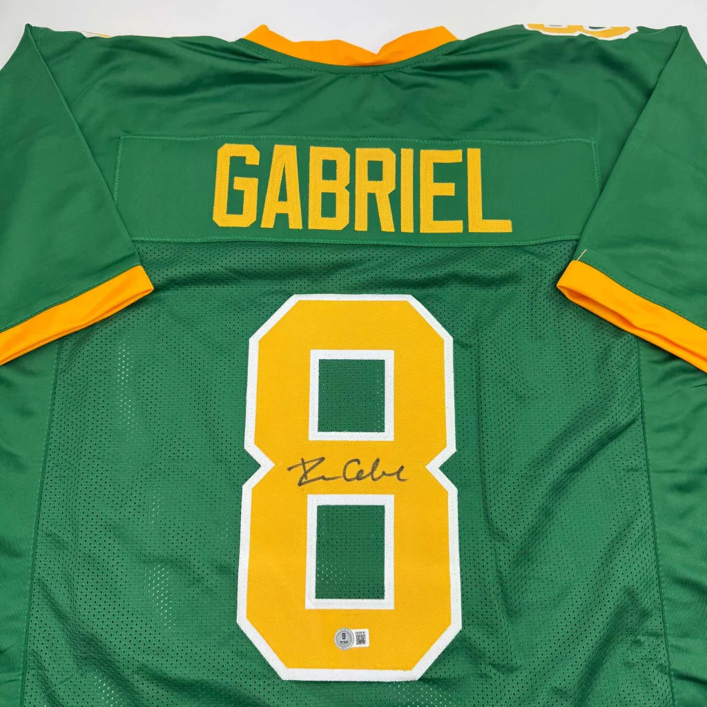 Green and gold custom jersey with GABRIEL autograph for professional sports fans