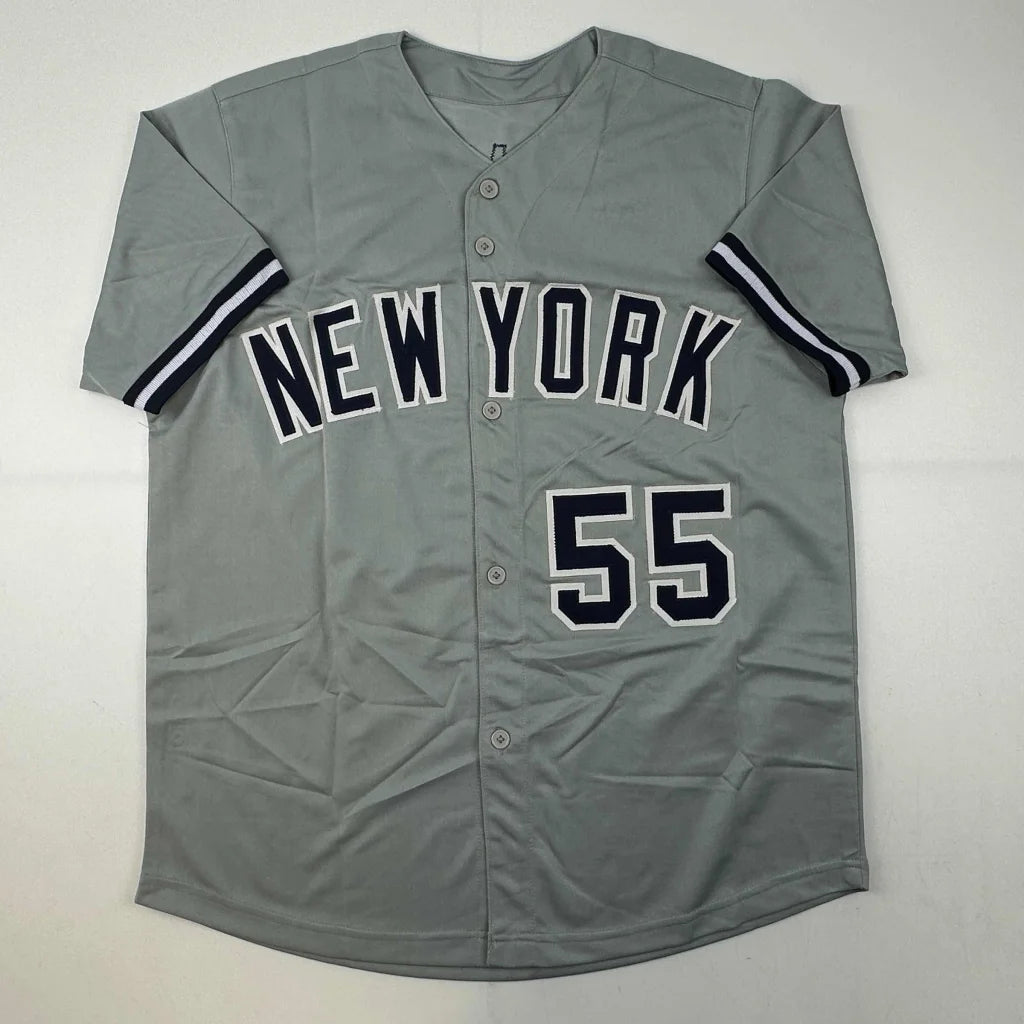 Autographed Domingo German gray New York Yankees custom jersey number 55