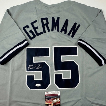 Autographed Domingo German New York Yankees gray custom jersey with JSA COA