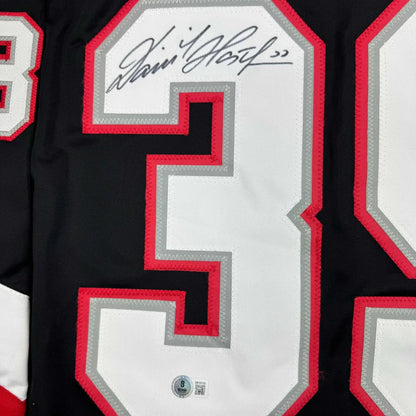 Autographed Shawn Horcoff custom jersey in black with white number 3, Beckett COA
