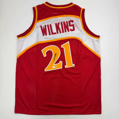Autographed Dominique Wilkins Atlanta Hawks red custom jersey number 21