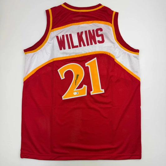 Autographed Dominique Wilkins Atlanta Hawks red custom jersey number 21