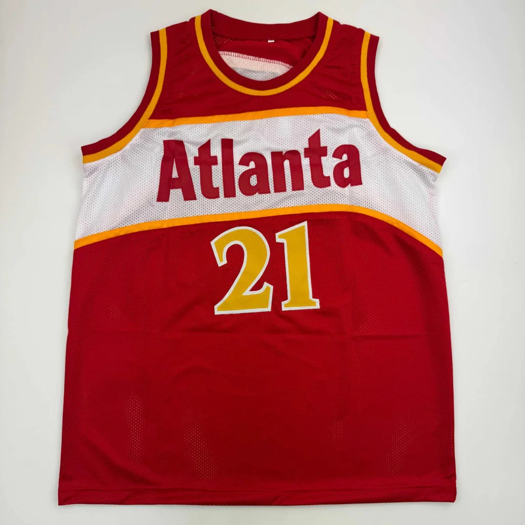 Autographed Dominique Wilkins custom Atlanta Hawks red jersey, number 21