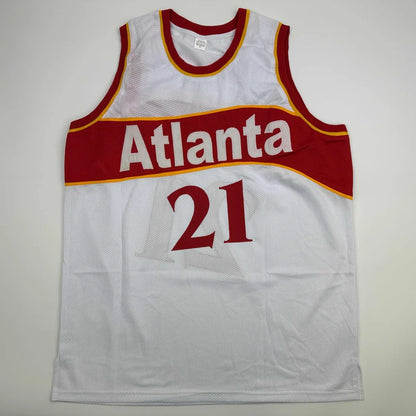 Autographed Dominique Wilkins Atlanta white custom jersey, number 21