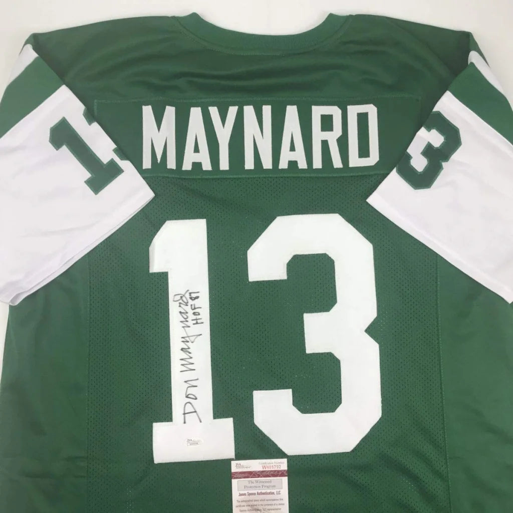 Green professional sports jersey with Maynard 13 autograph custom jersey collectible