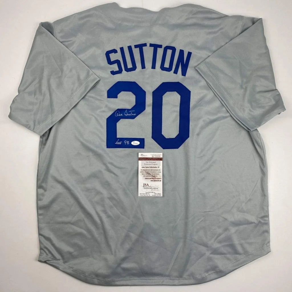 Autographed Don Sutton #20 baseball jersey with PSA/DNA from professional sports league