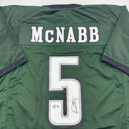 Autographed Donovan McNabb Philadelphia Green Football Jersey Beckett BAS COA | Certified Authentic Signed Memorabilia | vintageantiquesgifts.com