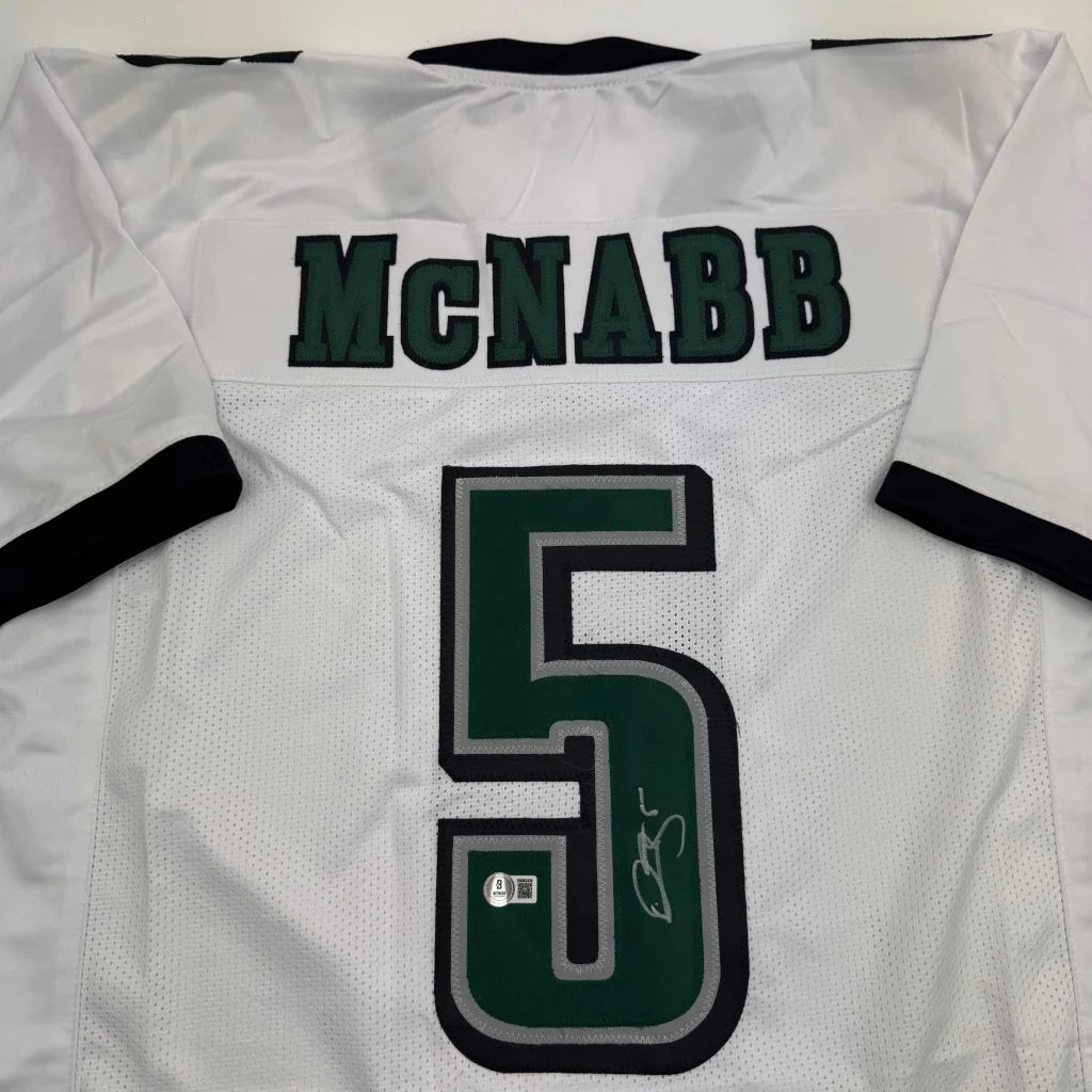 Autographed Donovan McNabb Philadelphia White Football Jersey JSA COA | Certified Authentic Signed Memorabilia | vintageantiquesgifts.com