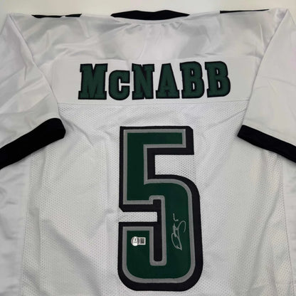 Autographed Donovan McNabb Philadelphia White Football Jersey JSA COA | Certified Authentic Signed Memorabilia | vintageantiquesgifts.com
