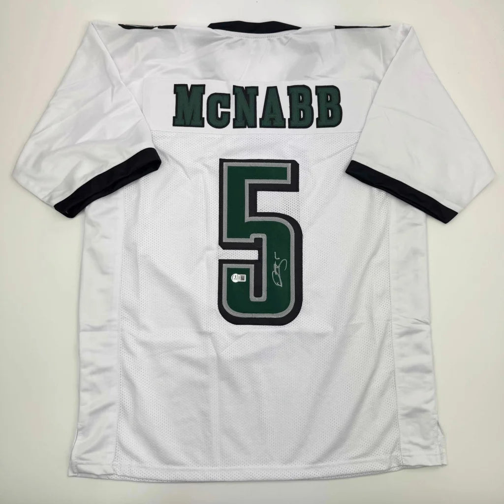 Autographed Donovan McNabb Philadelphia White Football Jersey JSA COA | Hall of Fame Sports Memorabilia | vintageantiquesgifts.com