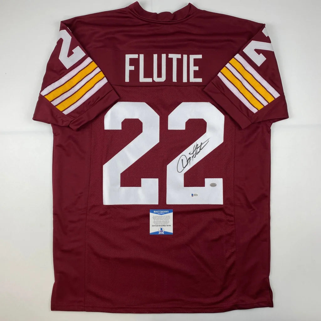 Autographed Doug Flutie Boston College Maroon Football Jersey Beckett BAS COA | Hall of Fame Sports Memorabilia | vintageantiquesgifts.com
